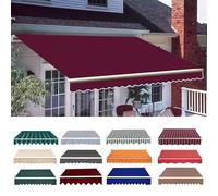 Toile de rechange pour auvent rétractable, toile de rechange, parasol pour terrasse, matériau en polyester durable (rouge daté, 3,5 x 3 m)