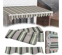 Toile de rechange pour auvent - Toile durable et rétractable - Pour extérieur, imperméable et résistante aux UV - 4,9 x 3,7 x 3 m, 3 x 2,4 m, 2,4 x 1,5 m, 0,6 x 1,5 m, kaki