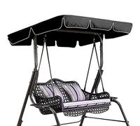Toile de Rechange pour Balancelle 2 et 3 Places, Toit de Balancelle de Jardin Universelle, Huvent de Rechange Balancelle Imperméable 210D Oxford,Noir,195x125x15cm