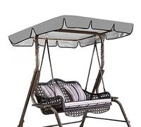 Toile de Rechange pour Balancelle 2 et 3 Places, Toit de Balancelle de Jardin Universelle, Huvent de Rechange Balancelle Imperméable 210D Oxford,Gris,195x125x15cm