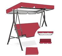 Toile de Rechange pour balancelle d'extérieur 2/3 Places Housse de Protection pour hamac Toit pour terrasse Jardin Cour Rouge 3 Places 190 x 132 x 15 cm