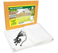 TERRE JARDIN - Toile de Rechange pour Enclos Poulailler, 6 m² - Bache Enclos Poulailler, Polyéthylène 150 g/m², Anti-UV, 14 Œillets Chaque 80 cm - Bâche Volière, avec 14 Sandows Express Inclus