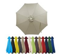Toile De Rechange Pour Parasol 200/250/270/300/350/400cm À 6/8 Baleines, Blanc Beige Gris Kaki Vert, Imperméable UV30+, Houss Auvent De Remplacement Pour Cour Jardin Plage(Top color,4m/8Ribs)