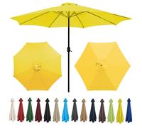 Toile De Rechange Pour Parasol - 200cm-6 Baleines 270/300cm-6/8 Baleines - Housse De Rechange Pour Un Parasol Déporté De Terrasse - Parasol De Rechange Pour Cour, Piscine, Plage (auvent Seulement)(Yel