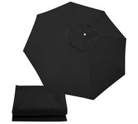 Toile De Rechange Pour Parasol Ø2m/2.5m/2.7m,gris/vert Remplacement Parasol | 6/8 Baleines Auvent De Remplacement Rond Polyester Protection Solaire UV30+, Facile À Installer