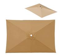 Toile De Rechange Pour Parasol 3x3.0m 3x2m De 6 Baleines/8 Baleines, UPF 50+ Auvent De Remplacement Pour Parasol Jardin(Khaki,3.0 m x 3.0 m)