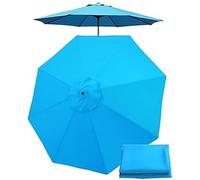 Toile de Rechange pour Parasol 6.5ft 7.5ft 9ft 10ft 6/8 baleines, Anti-UV Imperméable Respirant Couverture Solaire Extérieure Ajustement Universel，Lac Bleu，8 côtes : 250 cm / 8,2 pieds