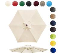 Toile De Rechange Pour Parasol De 2m/2.7m/3m 6/8 Baleines, Auvent De Rechange Pour Parasol D'extérieur, Polyester Anti Uv 50+, Résistant À La Décoloration ( Color : Off-white , Size : 6 ribs-2.7m(8.8f
