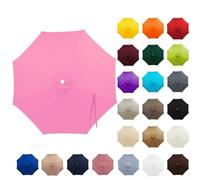 Toile de Rechange pour Parasol de Jardin 2m/2,3m/2,5m/2,7m/3,0m/3,3m/3,5m/4,0m, Dessus De Remplacement Pour 6/8 Baleines, Tissu Polyester Imperméable Anti-UV(Pink,2.8m (9.2FT) - 6 Ribs)