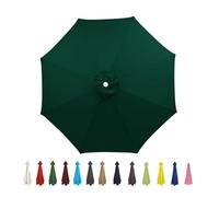 Toile De Rechange Pour Parasol De Jardin Grandes 2M 2,7M 3M 3,5M, Auvent Bâche De Rechange Housse En Tissu Anti-UV Imperméable Et Pliable, Pour Patio Piscine Parapluie En Porte-à-Fau(Dark-green,3.0M/8