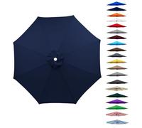 Toile de Rechange pour Parasol de Marché, Polyester Tissu pour 6/8 Baleines, Auvent de Remplacement pour Table de Marché de 2,0/2,30/2,50/2,70/2,80/3,0/3,30/4,0 m, Solide et épaisse(bleu marine,6 Bale
