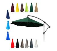 Toile De Rechange pour Parasol De Terrasse À 6/8 Baleines Toile De Parasol | Housse De Rechange Pour Parasol De Table Ou De Jardin(Dark green,2.0m/6.5ft-6ribs)
