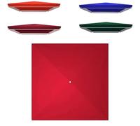 Toile de rechange pour parasol de terrasse carré avec 4 baleines - Tissu imperméable - Protection UV de 3 x 3 m - Rouge