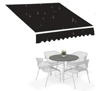 Toile de rechange pour parasol de terrasse, parasol d'extérieur, pare-soleil manuel, matériau 3 x 1,5 m, noir, protection UV, durable et résistant aux intempéries.