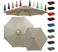 Toile de Rechange pour Parasol Déporté, 6/8 Baleines Auvent de Remplacement Anti-UV, Couverture de Parasol Imperméable pour Extérieur Jardin Balcon 2.0/2.7/3.0/3.5/4.0m(Top Color,2.0m/6 Ribs)