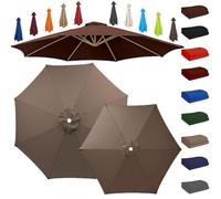 Toile de Rechange pour Parasol Déporté, 6/8 Baleines Auvent de Remplacement Anti-UV, Couverture de Parasol Imperméable pour Extérieur Jardin Balcon 2.0/2.7/3.0/3.5/4.0m(Dark Top Color,2.15m/6 Ribs)