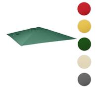 Mendler Toile de rechange pour parasol déporté de luxe HWC 3x3 m Vert foncé