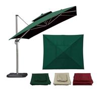 Toile De Rechange Pour Parasol Déporté De Terrasse, Auvent De Rechange Carrée À Double Toit 3x3M 2.5x2.5M, 8 Baleines Housses De Parasol De Table Extérieur Imperméable Et Solide(Dark-Green,3x3m)