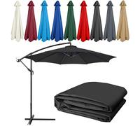 Toile De Rechange Pour Parasol Déporté, Tissu Auvent Remplacement Pour Parapluie Anti-Ultraviolet, Housse De Rechange De Parapluie, Résistant Déchirure Toile De Parasol (Auvent Uniquement)(Color:Black