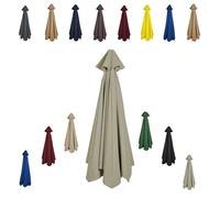 Toile De Rechange pour Parasol D'extérieur à 8 Baleines pour Jardin, Terrasse, Toile De Parasol Déporté Remplacement pour Cour