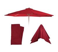 Mendler Housse de rechange pour parasol Florida Ø 3,5 m Polyester 8 baleines Bordeaux Rouge
