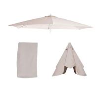 Mendler Toile de rechange pour parasol Florida 3,5 m polyester 8 baleines crème-blanc