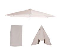 Toile De Rechange Pour Parasol Florida, Toile De Rechange Ø 3,5m Polyester 8 Baleines Crème-Blanc Blanc