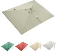 Toile De Rechange pour Parasol Rectangulaire 3 X 4 M - 8 Baleines, Toile De Parasol Déporté, Protection UV, Beige Double Face, Idéale pour La Piscine Et Le Jardin. Taupe 3x4m(10' x 13') Single Top