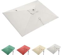 Toile De Rechange pour Parasol Rectangulaire 3 X 4 M - 8 Baleines, Toile De Parasol Déporté, Protection UV, Beige Double Face, Idéale pour La Piscine Et Le Jardin. Beige 3x4m(10' x 13') Single Top