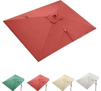 Toile De Rechange pour Parasol Rectangulaire 3 X 4 M - 8 Baleines, Toile De Parasol Déporté, Protection UV, Beige Double Face, Idéale pour La Piscine Et Le Jardin. Wine Red 3x4m(10' x 13') Single Top