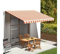 Toile de rechange pour pare-soleil - Jaune et orange - 4,5 x 3,5 m - Matériau idéal pour les auvents et abris solaire, résistant aux UV, facile à installer.