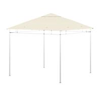 Outsunny Toile de Rechange pour pavillon tonnelle Tente Toit de Remplacement Gazebo de Jardin Tissu Polyester Haute densité 180 g/m² Anti-UV 3 x 3 m crème