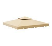 Outsunny Toile de Rechange pour pavillon tonnelle Tente 3 x 3 m Toit de Remplacement Gazebo de Jardin Tissu Polyester Haute densité 170 g/m² Beige