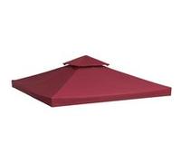 Outsunny Toile de toit de rechange pour pavillon, tonnelle, tente double toit 300 x 300 cm Rouge