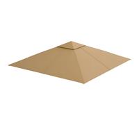 Toile De Rechange Pour Pavillon Tonnelle Tente 3 X 3 M Polyester Haute Densité 180 G/M² Revêtement Pa Anti-Uv Beige