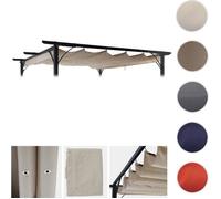 Toile de rechange pour pergola 3,5x3,5m HWC-C42, toit ouvrant ~ crème