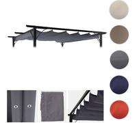 Toile de rechange pour pergola 3,5x3,5m HWC-C42, toit ouvrant ~ gris