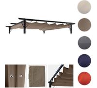 Toile de rechange pour pergola 3,5x3,5m HWC-C42, toit ouvrant ~ taupe