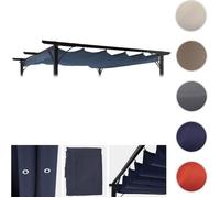 Toile de rechange pour pergola 3x3m HWC-C42, toit ouvrant ~ bleu