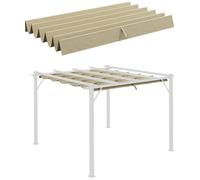 Outsunny Toile de Toit pour pergola tonnelle rétractable de 3 x 3 m - Toile Uniquement 250 x 255 cm Beige