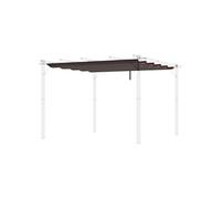 Outsunny Toile de Toit pour pergola tonnelle rétractable de 3 x 3 m - café