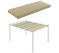 Outsunny Toile de Toit pour pergola tonnelle rétractable de 4 x 3 m - Toile Uniquement 350 x 260 cm Beige