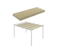 Outsunny Toile de Toit pour Pergola Rétractable 4 x 3 m Beige