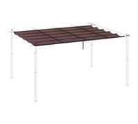 Outsunny Toile de toit pour pergola rétractable 4 x 3 m 350 x 260 cm – toile uniquement, café