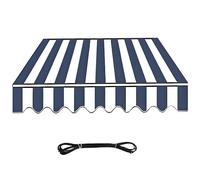 Toile de Rechange pour Store Banne - Tissu D'Auvent Extérieur Rétractable, Imperméable, Traitement Anti-UV - pour Patio, Balcon,Terrasse 150-610cm(Blue White,6.5x5ft/200x150cm)