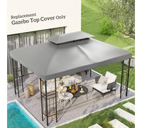 Toile de rechange pour tonnelle 3 x 4 m polyester gris clair