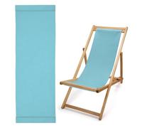 Toile de rechange pour Transat 125x43 cm, Format Standard, Tissus de remplacement pour Chilienne, Coton épais Premium Coloris Bleu Ciel