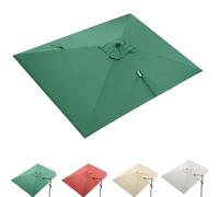 Toile de rechange rectangulaire pour parasol de patio - 3 x 4 m - Toile de rechange à 8 nervures pour parasol de jardin, piscine, terrasse, vert, déporté