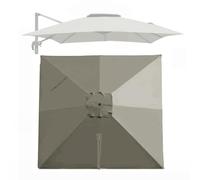 Toile de rechange rectangulaire pour parasol déporté à 8 baleines - Tissu durable pour parasol déporté - 3 x 3 m - Vert foncé