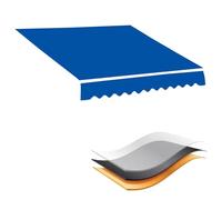 Toile de rechange résistante à l'eau pour auvent de 10,2 x 1,5 m, 15,2 x 15,7 cm, housse de protection imperméable pour auvent extérieur (bleu - 4,9 x 3 m)
